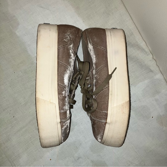 Superega silver velvet lace up platform sneaker size 6.5 - Picture 10 of 10